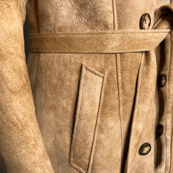 Vintage 70s The Shearling Market NYC Long Coat Double Breasted size small - Picture 9 of 12